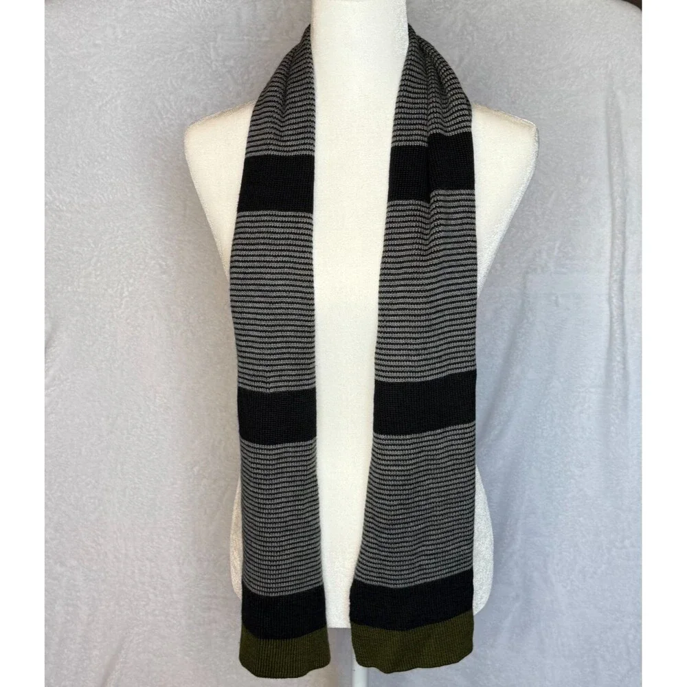 ECHO Men's/ Unisex Striped‎ Wool Blend Striped Scarf Winter, Comfy, Casual